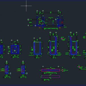 Garage and Garbage Reinforcement Structure Details Autocad Drawing