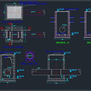 Magnetic Flowmeter Manhole Autocad Drawing