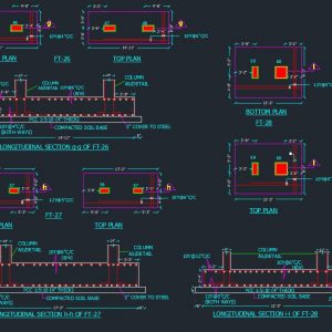 RCC Combined Footing Details Autocad Drawing