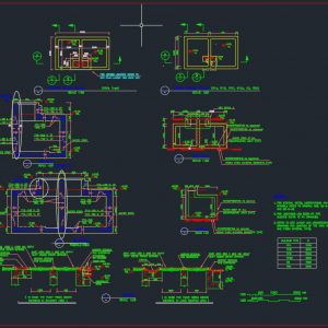 RCC Water Storage Tank and Pump Room Details Autocad Drawing