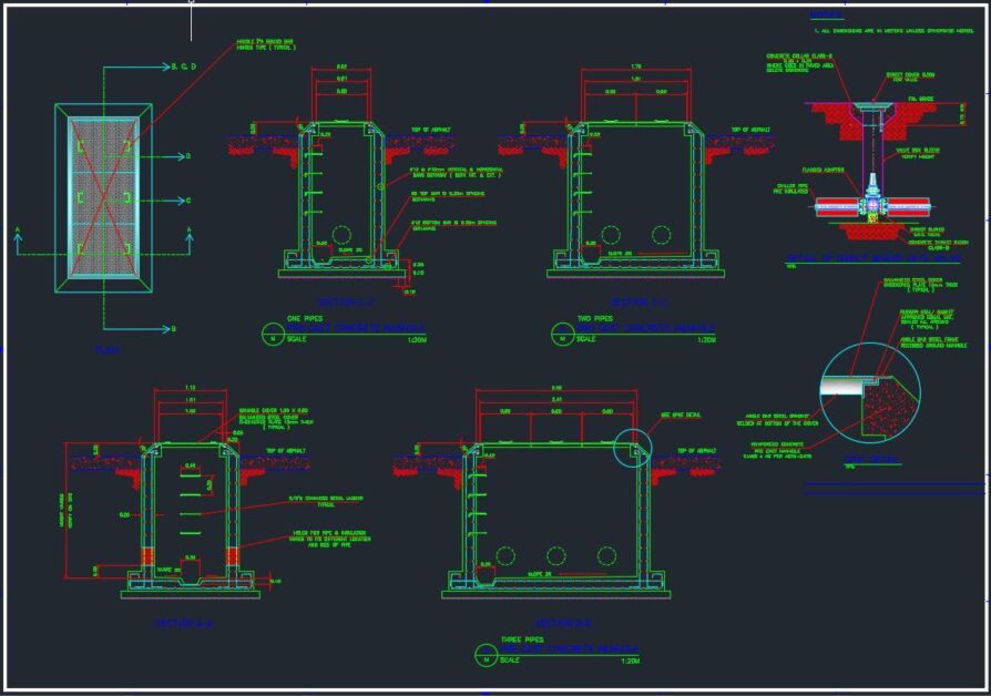 Reinforced Precast Chiller Manhole Autocad Drawing