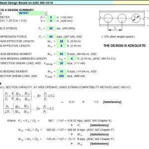 Cellular Beam Design Spreadsheet
