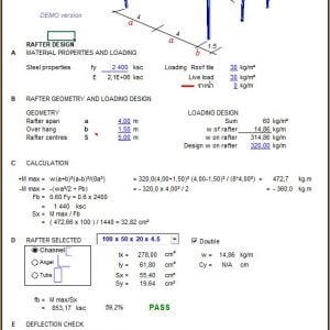 Steel Purlin and Rafter Calculation Spreadsheet