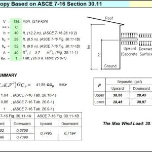 Wind Load on Canopy Spreadsheet