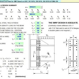 Bolted Stiffened End Plate for SMF Spreadsheet