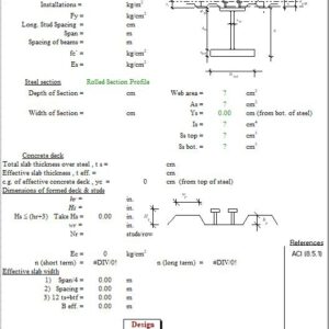 Design Of Composite Beams Deck Ribs Oriented Parallel To Steel Beam Spreadsheet