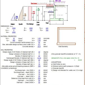 Basement Wall Design Spreadsheet