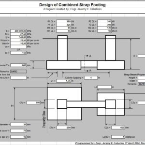 Design Of Combined Strap Footing Spreadsheet