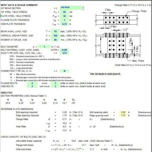 Beam Bolted Splice Design Spreadsheet