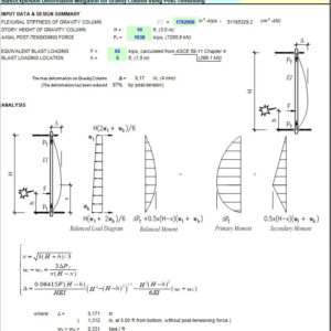 Blast-Explosion Deformation Mitigation For Gravity Column Spreadsheet