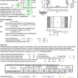 Wood Diaphragm Design Spreadsheet