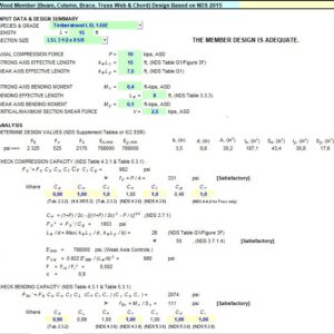 Wood Member Design Spreadsheet