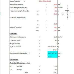 Design Of Rafter Bracing Spreadsheet