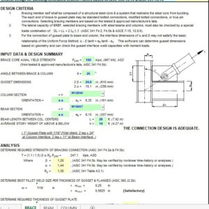 Seismic Design For Buckling-Restrained Braced Frames Spreadsheet