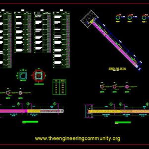 Bored Pile Layout and Section Details Autocad Drawing DWG