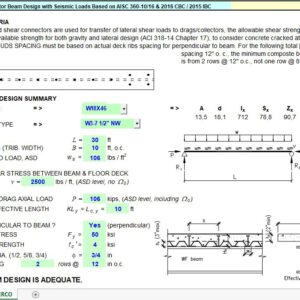 Composite Collector Beam Design With Seismic Loads Spreadsheet