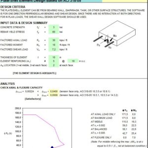 Plate-Shell Element Design Spreadsheet