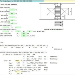 Wall Pier Design Spreadsheet