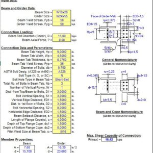 AISC Beam End Connection Spreadsheet