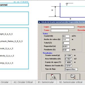 Channels Calculation With Constant Manning’s Coefficient Spreadsheet