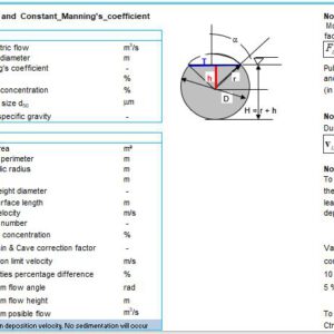 Circular Channel With Array Output And Constant Manning’s Coefficient Spreadsheet