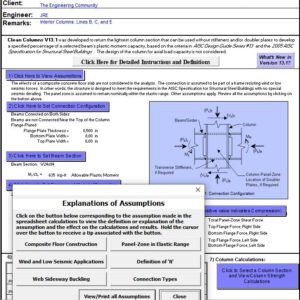 Clean Columns Calculation and Design Spreadsheet