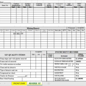 Daily Painting Report Spreadsheet Template