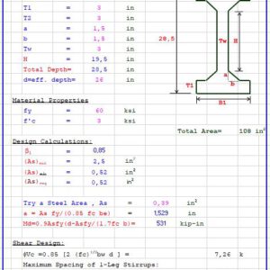 Design Of Box Beam I Section Spreadsheet