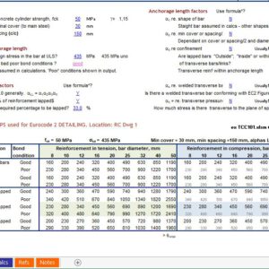 Detailing Data To EN 1992-1 - 2003 Spreadsheet