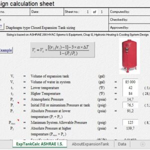 Expansion Tank Sizing For Hydronic Systems Spreadsheet