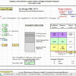 Flexible Pavement Design And Calculation According to AASHTO Spreadsheet