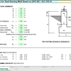 Footing Design For Stud Bearing Wall Spreadsheet