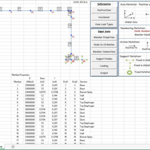 Plane Frame Analysis for Static Loads Spreadsheet