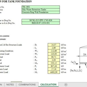 Tank Concrete Ring Wall Foundation Spreadsheet