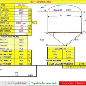 Water Capacity And Weight Of Tank Spreadsheet