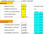 Design Of Pipe Under Gravity From a Source Spreadsheet