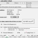 Stairwell Pressurisation Design Calculation Spreadsheet
