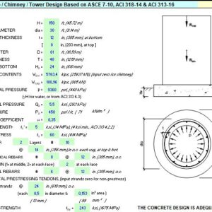 Concrete Silo-Chimney-Tower Design Spreadsheet