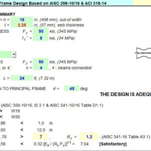 Seismic Bi-axial Moment Frame Design Spreadsheet