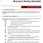 Business Startup Checklist Free Word Format