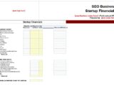 Business Startup Finantials Spreadsheet