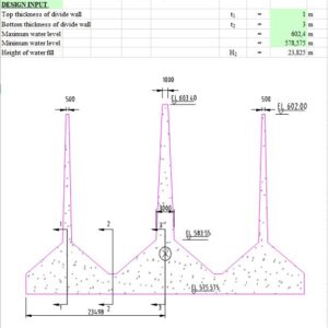 Calculation Of Loads For Outlet Structure Desilting Basin Spreadsheet