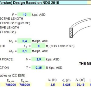 Curved Wood Member Design Spreasheet