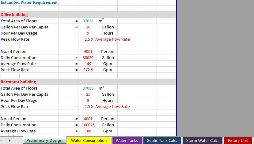 All Plumping Calculations Spreadsheet