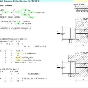 Collector to Wall Connection Design Spreadsheet