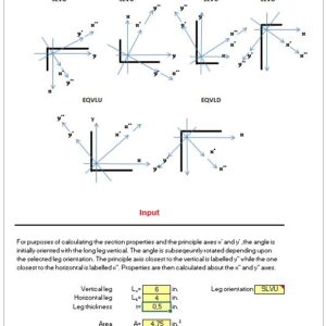 Angle Section Properties Calculation Spreadsheet