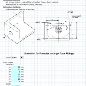 Angle Type Tension Fitting Calculation Spreadsheet