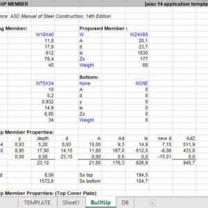 Built-Up Member Design and Calculation Spreadsheet