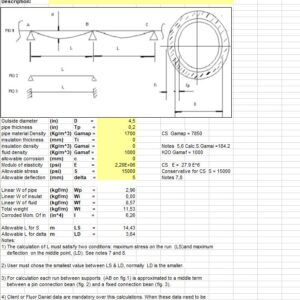 Calculation Of Maximum Distance Between Supports In A Continuous Line Spreadsheet