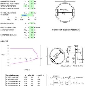 Composite Element Design Based On AISC 360-10 and ACI 318-14 Spreadsheet